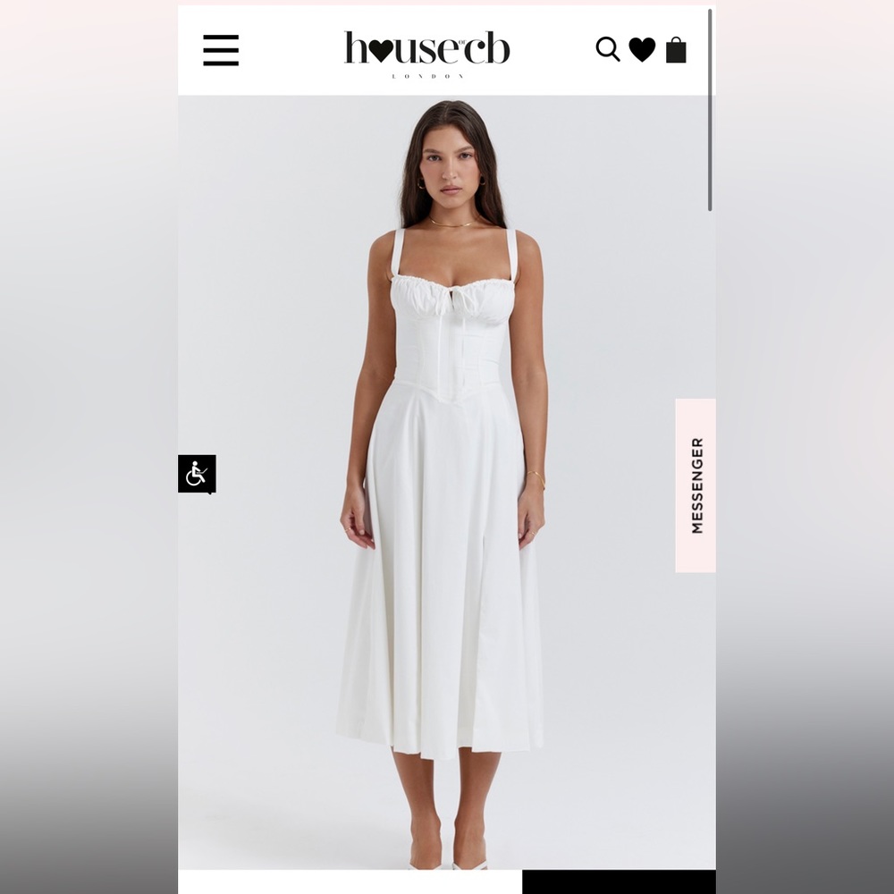 HOUSE OF CB - Carmen White Dress- white bustier sundress - bridal outfit